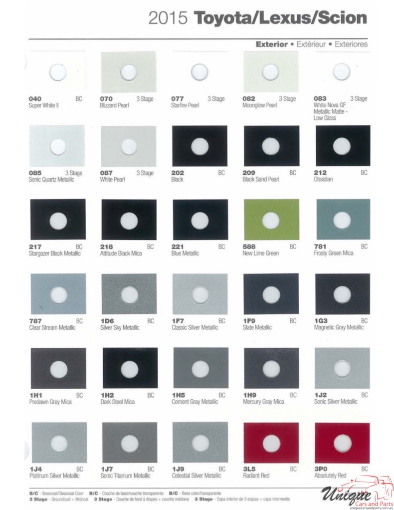 2015 Toyota Paint Charts Martin-Senour 1